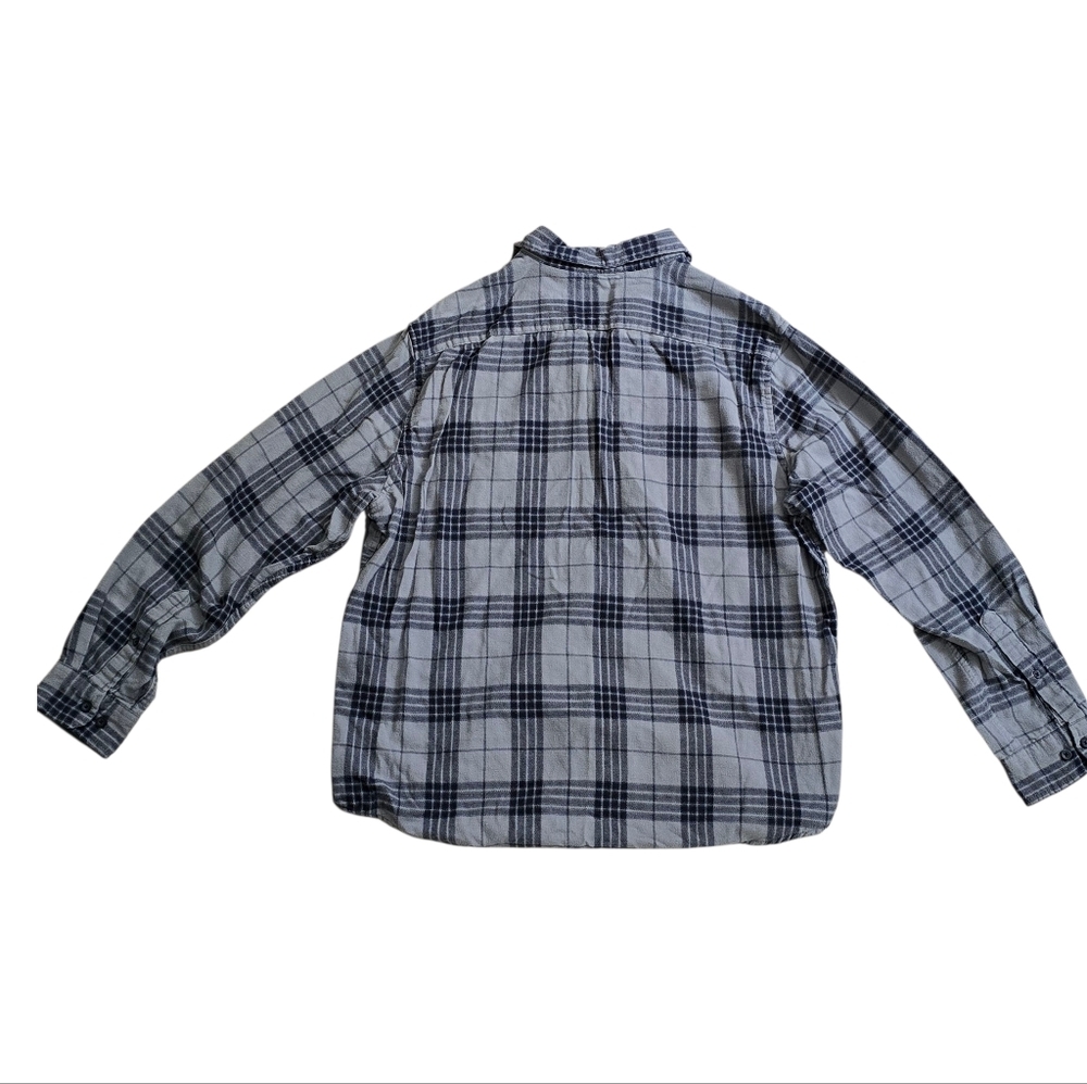 Goodfellow & Co Men’s Plaid Button-Up Flannel Shirt – Gray & Navy (XL) - Picture 3 of 6